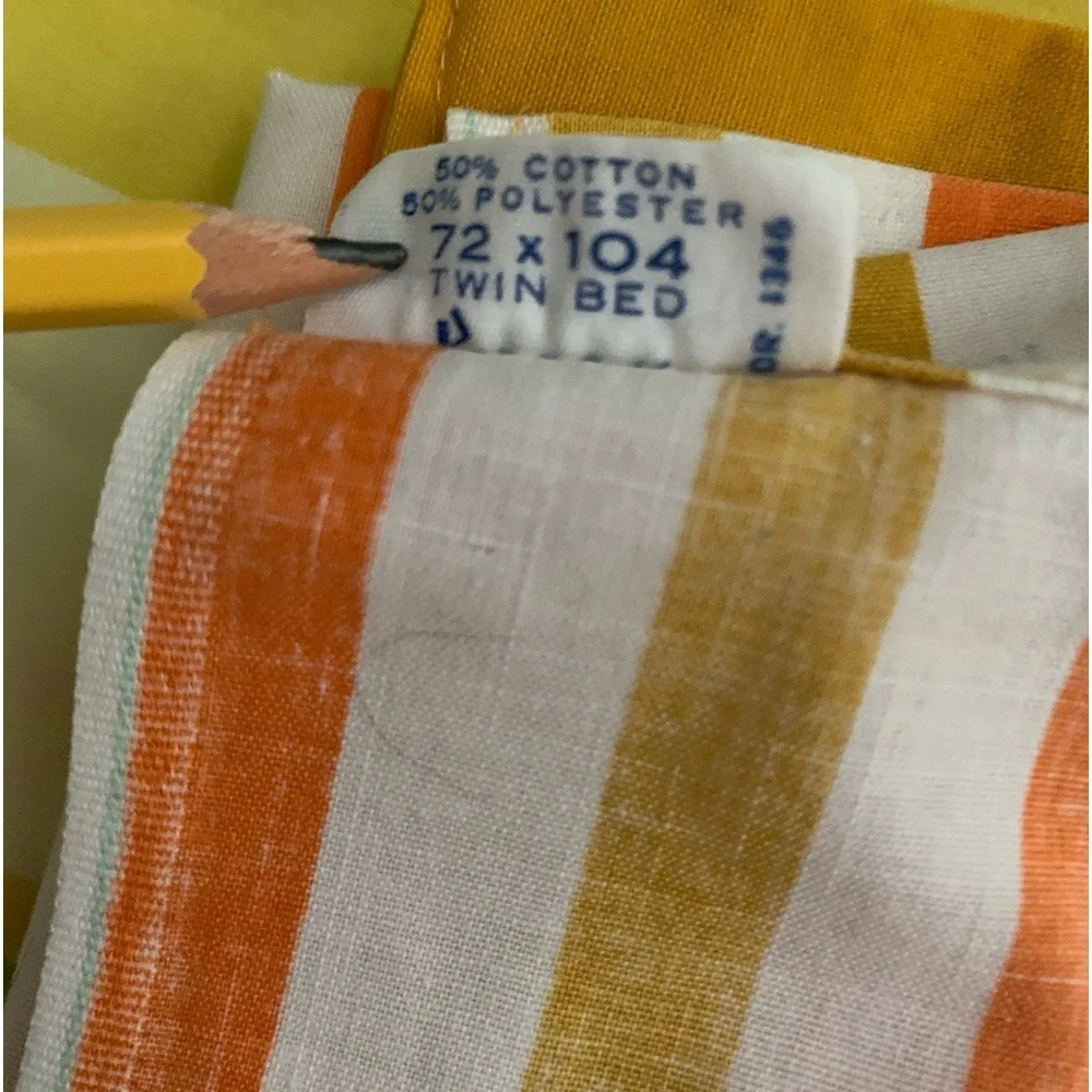 VTG Penney’s 70s Orange Striped Twin Sheet